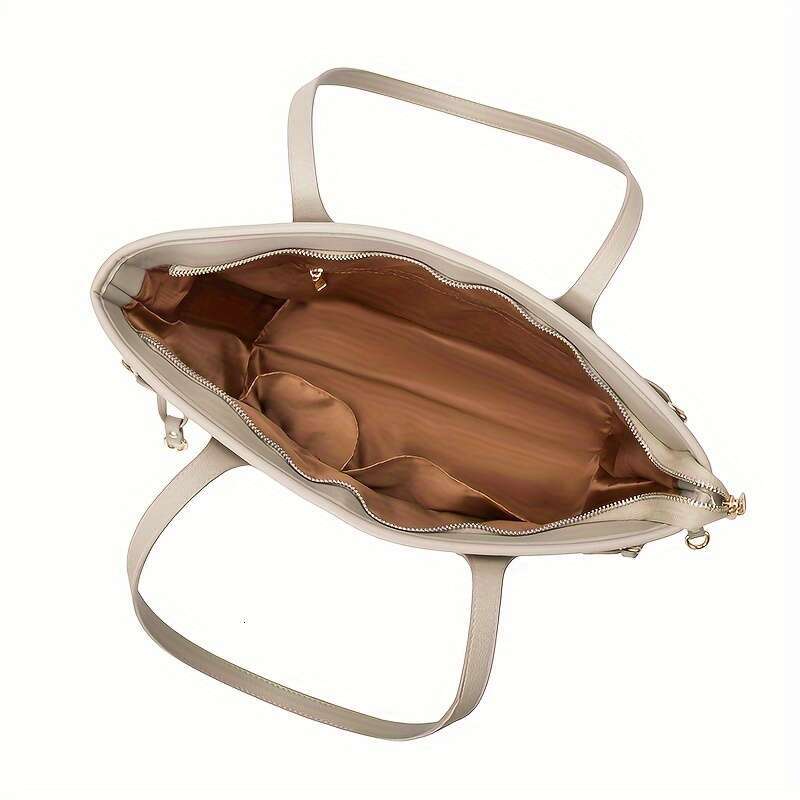 2-piece set, women's fashionable tote matching wallet, large capacity embossed PU leather bag, shopping bag with shoulder strap