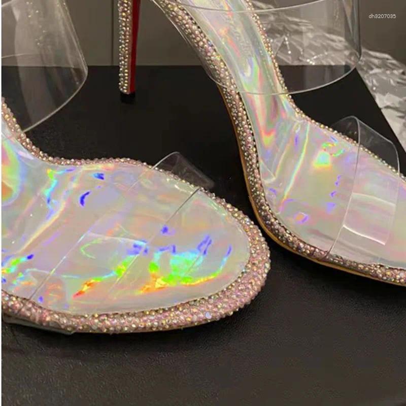 Sandals Shoes Women's Summer 2025 Transparent High Heels For Woman Trend Pvc Women