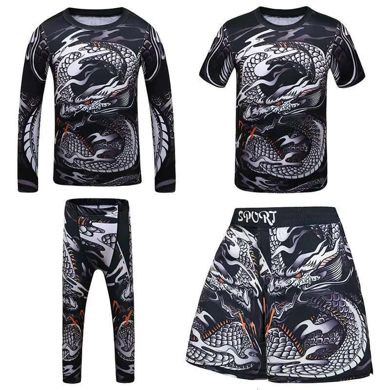 Ddmytiger China Domestic Rashguard Jiu Jitsu MMA Kid S T Shirt Pant Set Boy Girl Rash Guard Children Tracksuit Muay Thai Shorts Kickbo Gym Suits Ddmyt