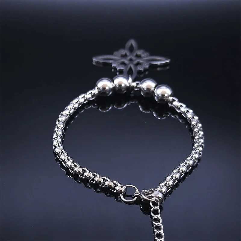 Wicca Celtic Knot Stainl Steel Bracelet Women/Men Silver Color Witch Geometric Irish Knots Bracelets Jewelry pulseras B7053S0XJ250117