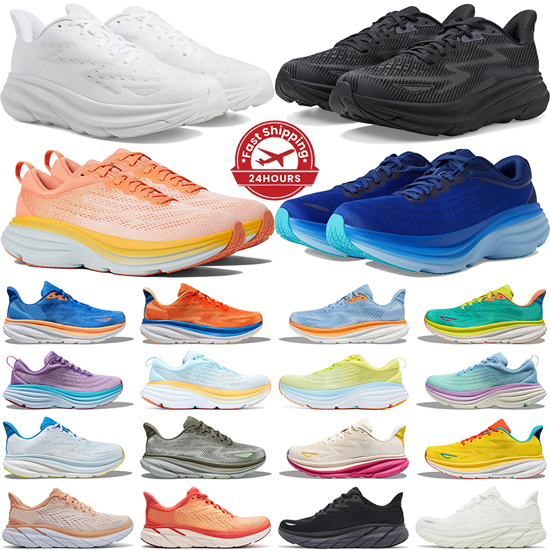 free shipping designer clifton 9 shoes for men women bondi 8 sneakers pink triple black white blue grey purple mens outdoor trainers