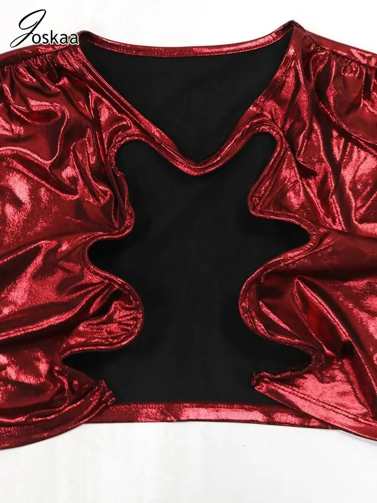 Joskaa Sexy Irregular Cutout 2 Piece Sets Women Hipster Crop Tank Tops and Long Skirts Matching 2025 Spring Party Club Outfits 250113