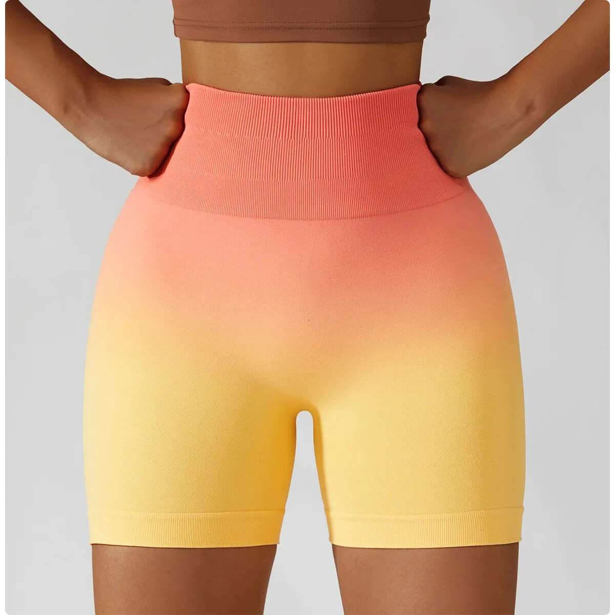 Ddmytiger China Domestic Gradient Seamless Yoga Gym Running Workout Tight Sports Shorts Women S High Waist Elastic Butt Lifting Fiess Pants Ddmytiger