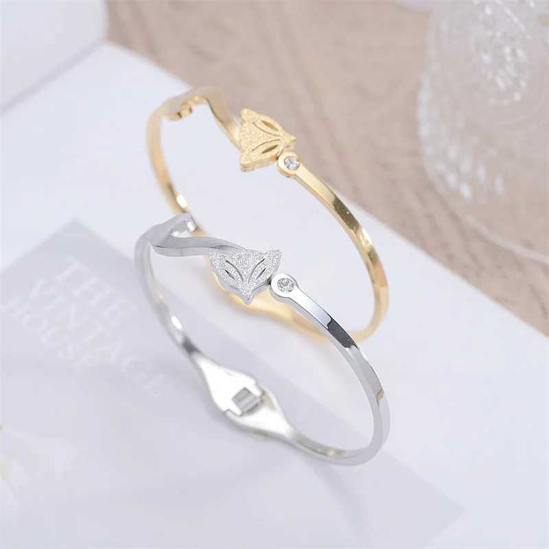 HNSP Stainl Steel Bangle Bracelet For Women Hand Jewelry Accories Rose Gold Silver ColorXJ250117