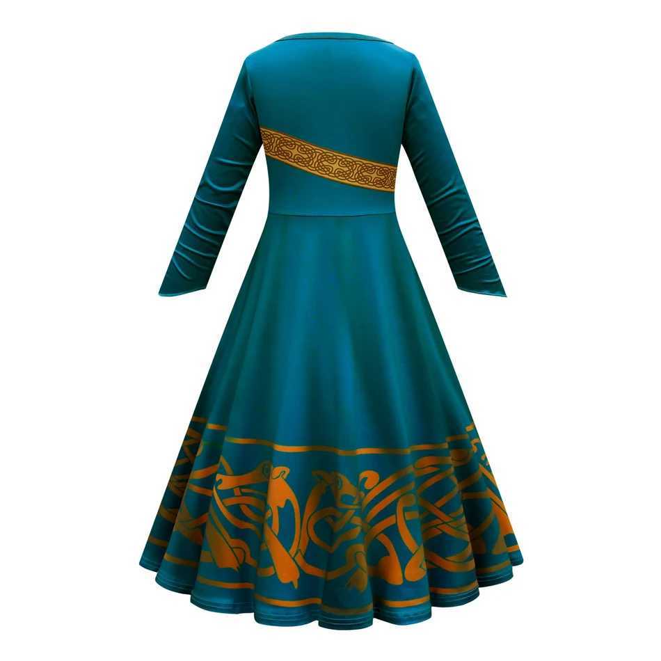 Merida Costume Girl Cosplay Princess Clothes Kid Full Sleeve Fancy Dress Halloween Carnival Children Disguise Par Outfit 2-10YXJ250117