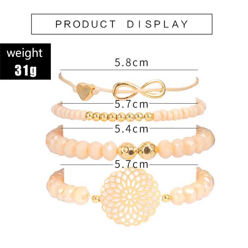 Tocona 30 Styles Bohemian Bracelet Set for women Shell Star M Pineple Heart Crystal Stone Beads chains Bangle Boho JewelryXJ250117