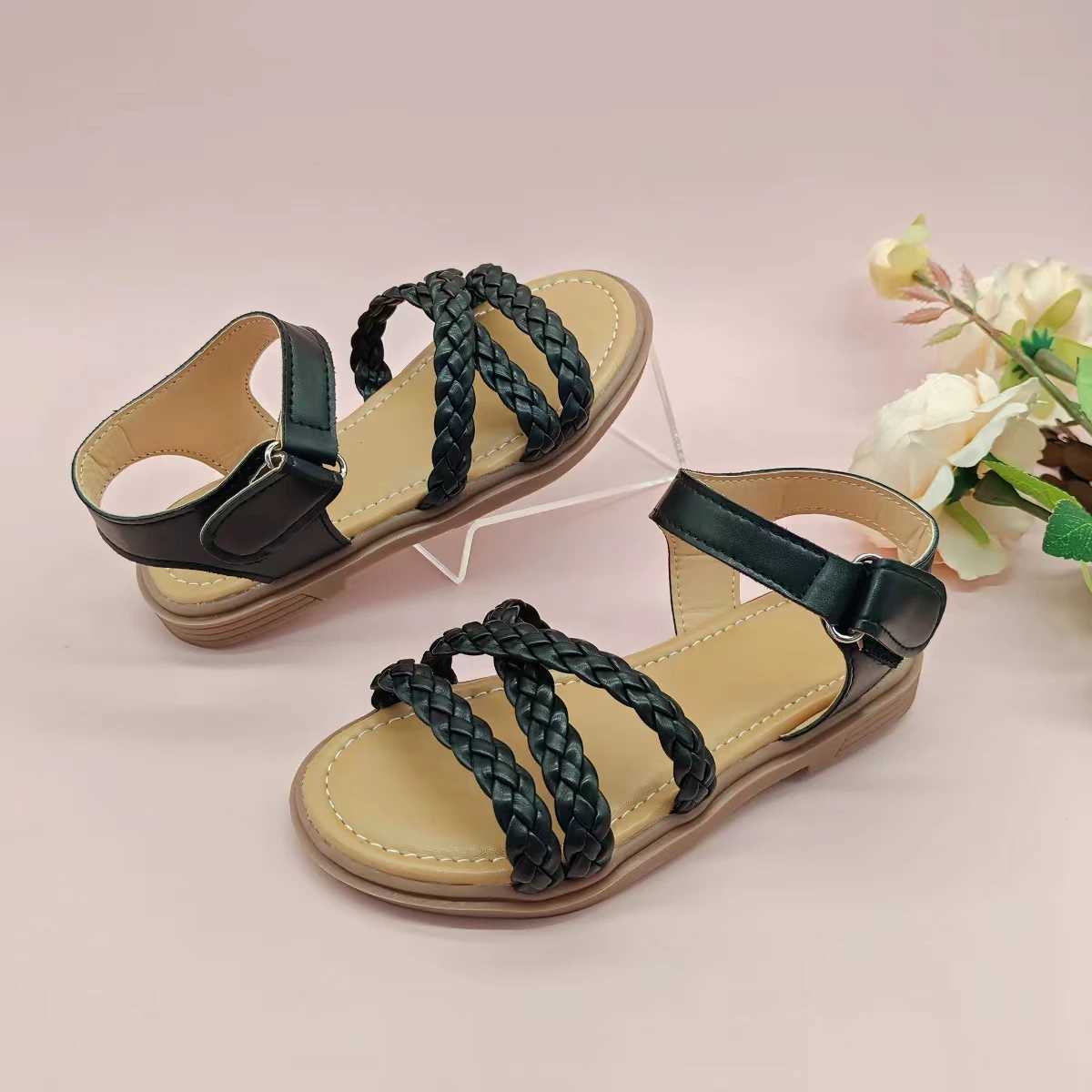 Sandals Girls sandals new summer medium and large children princess shoes soft sole shoesY250116O188