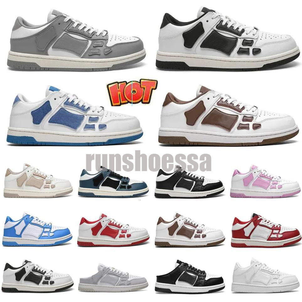 Designer Skel-Top Low Casual Shoes Skelet Bones Runner Top Low Skel Skeleton Women Men Retro Sneakers Black White Genuine Leather Lace Up shoe 1