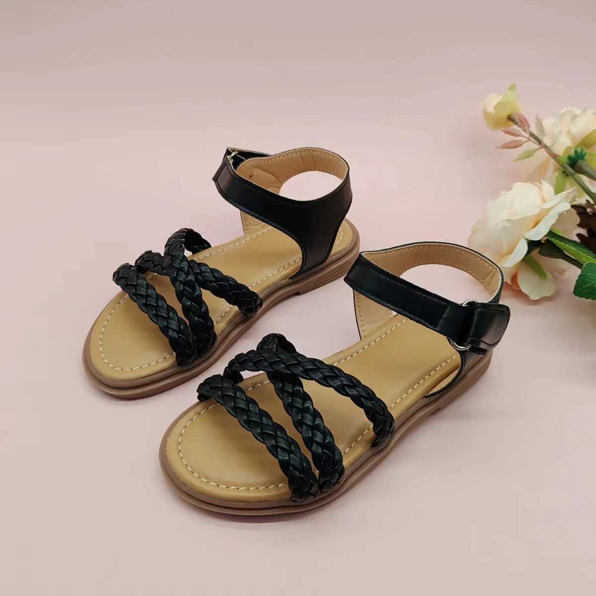 Sandals Girls sandals new summer medium and large children princess shoes soft sole shoesY250116O188