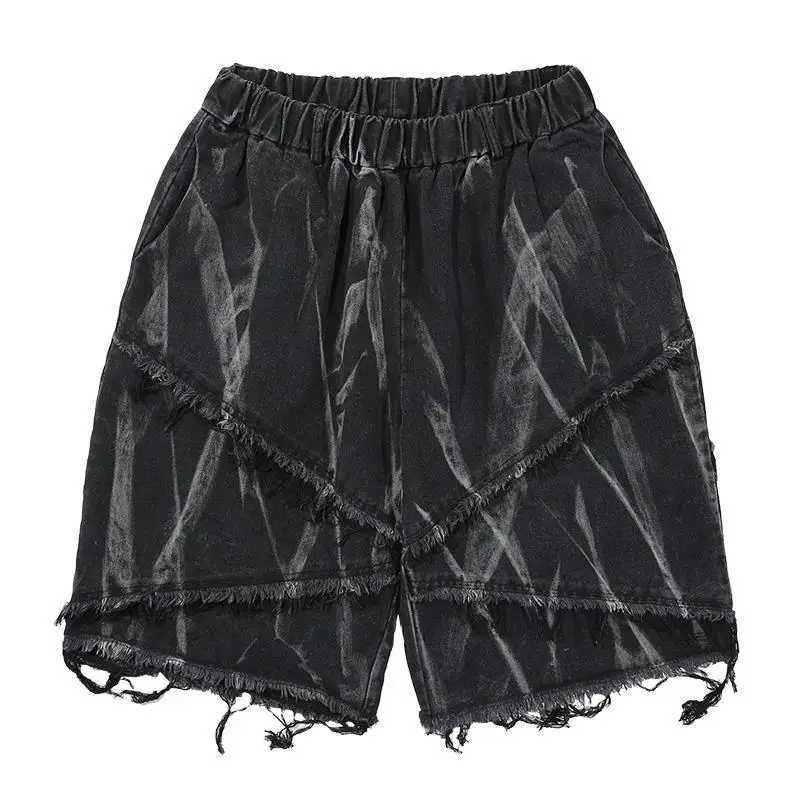 Summer Male Denim Shorts Jeans Man Baggy Mens Summer Shorts Y2K Black Punk Streetwear Hip Hop men casual shortsXJ250117