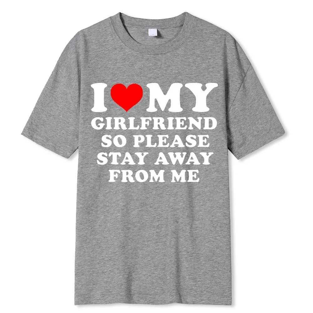 I Love My Girlfriend T Shirt Men Gift Valentines Day I Love My Boyfriend Clothes Funny Street Tee Tops Cotton Girls T-ShirtsXJ250117