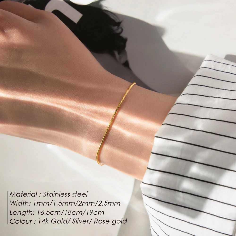 Hot Sale Stainl Steel Snake Chain Bracelet Fashion Jewelry For Men Women Stainl Steel Link BraceletXJ250117