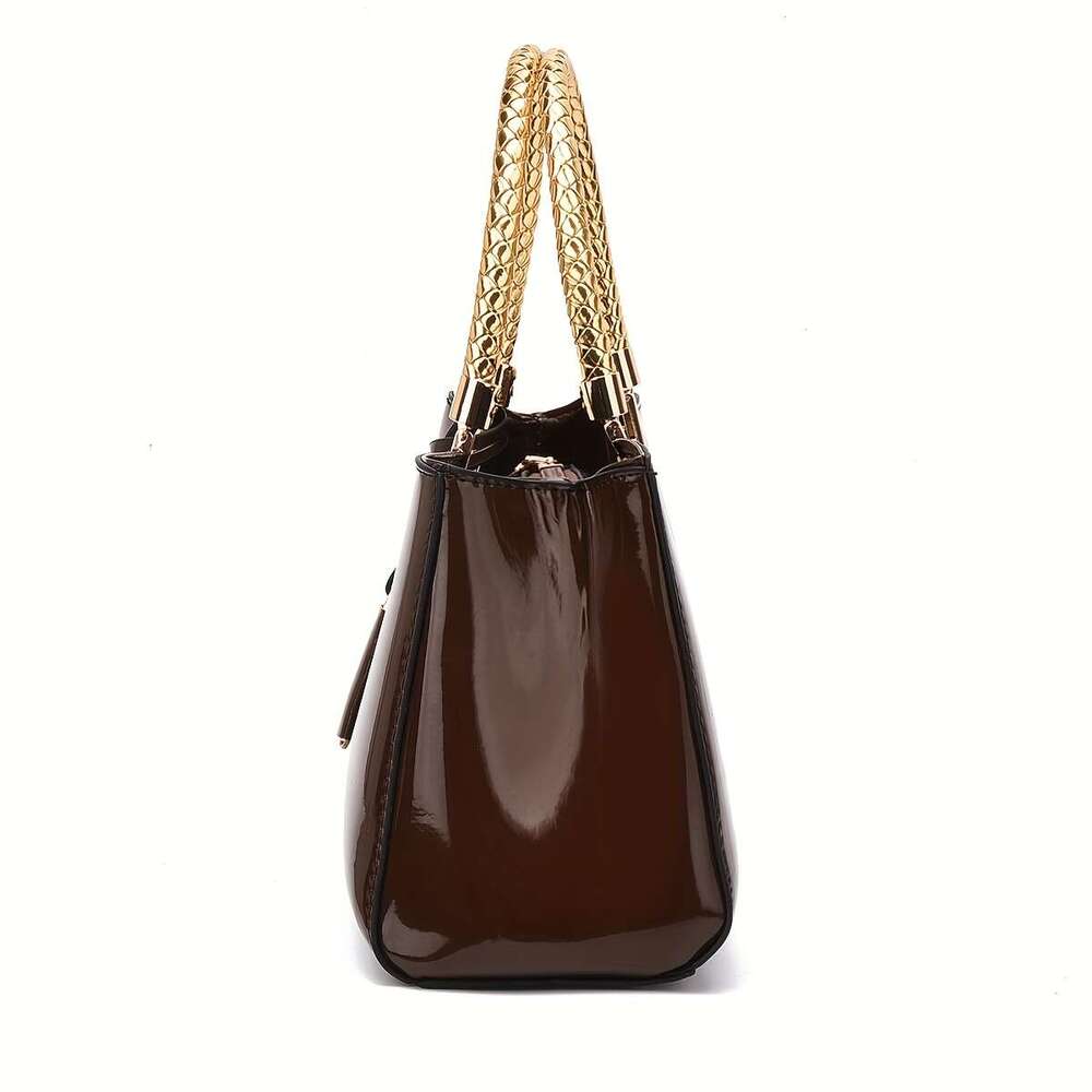 Elegant womens - faux leather handbag with zipper closure available in multiple colors (khaki/coffee/navy blue/light gray/white/red/burgundy/black)