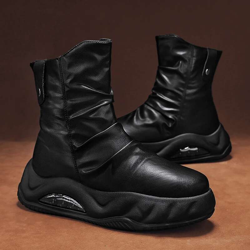 CYYTL Boots Winter Casual Mens Shoes Ankle Leather Cowboy Combat Tactical Hiking Outdoor Designer Tennis Sneakers