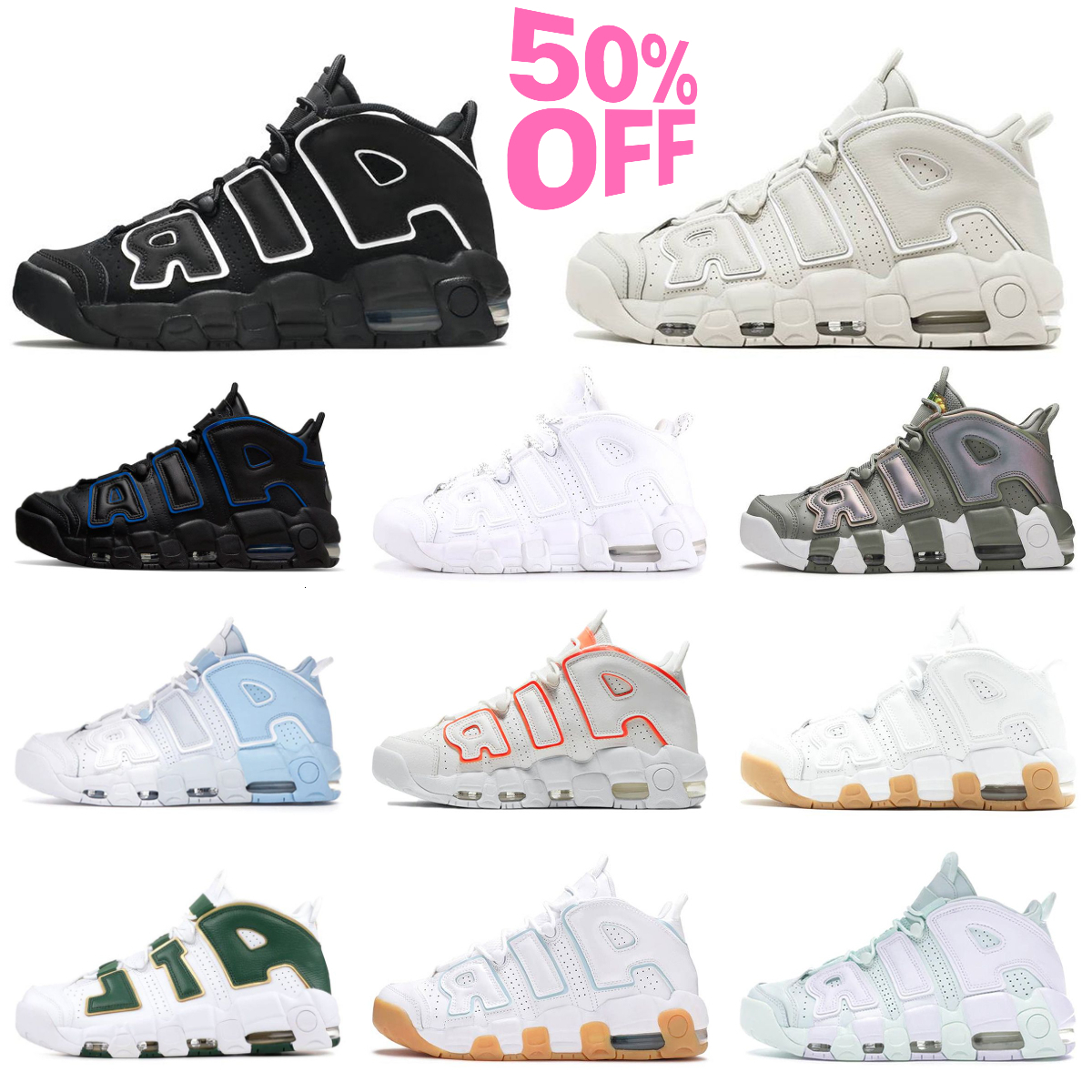 Trainers 96 Basketball Shoes Classic Men OG 96s Black White Royal Action Grape UptemPos Light Aqua Outdoor Orange Tennis MorE Green Barley Designer Jogging Sneakers