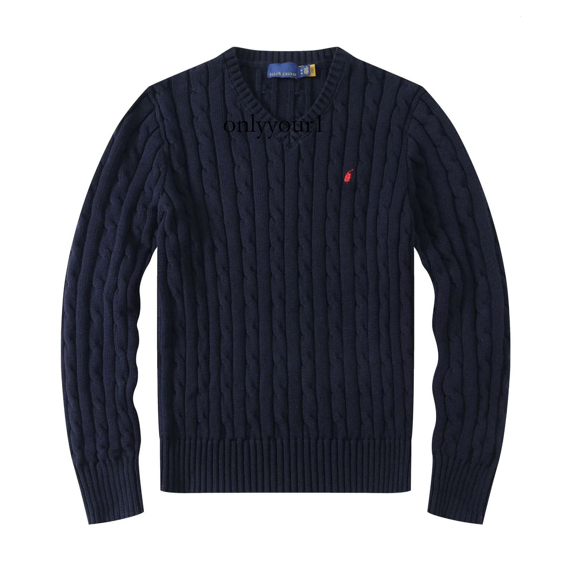 Designer Polos Sweaters Women Autumn And Winter Casual Fried Dough Twist Pullover Cashmere Embroidered Ralp Laureen Sweater Solid O-Neck Ralphy Sleeve Jumper 356