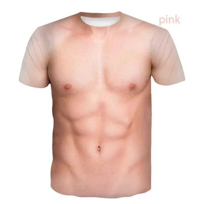 Newest Muscular Man 3D Printed T Shirt Fashion Funny Short-Sleeved Tops Pullover Mens Apparel Tee Shirt Streetwear Loose MaleXJ250117