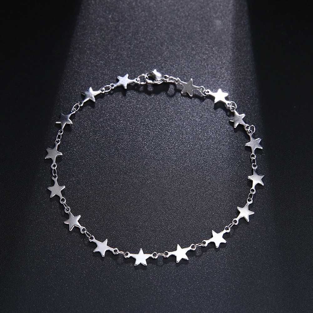 Stainless Steel Chain Bracelets For Man Women Gold Silver Color For Pendant Pentagram Donot Fade JewelryXJ250225