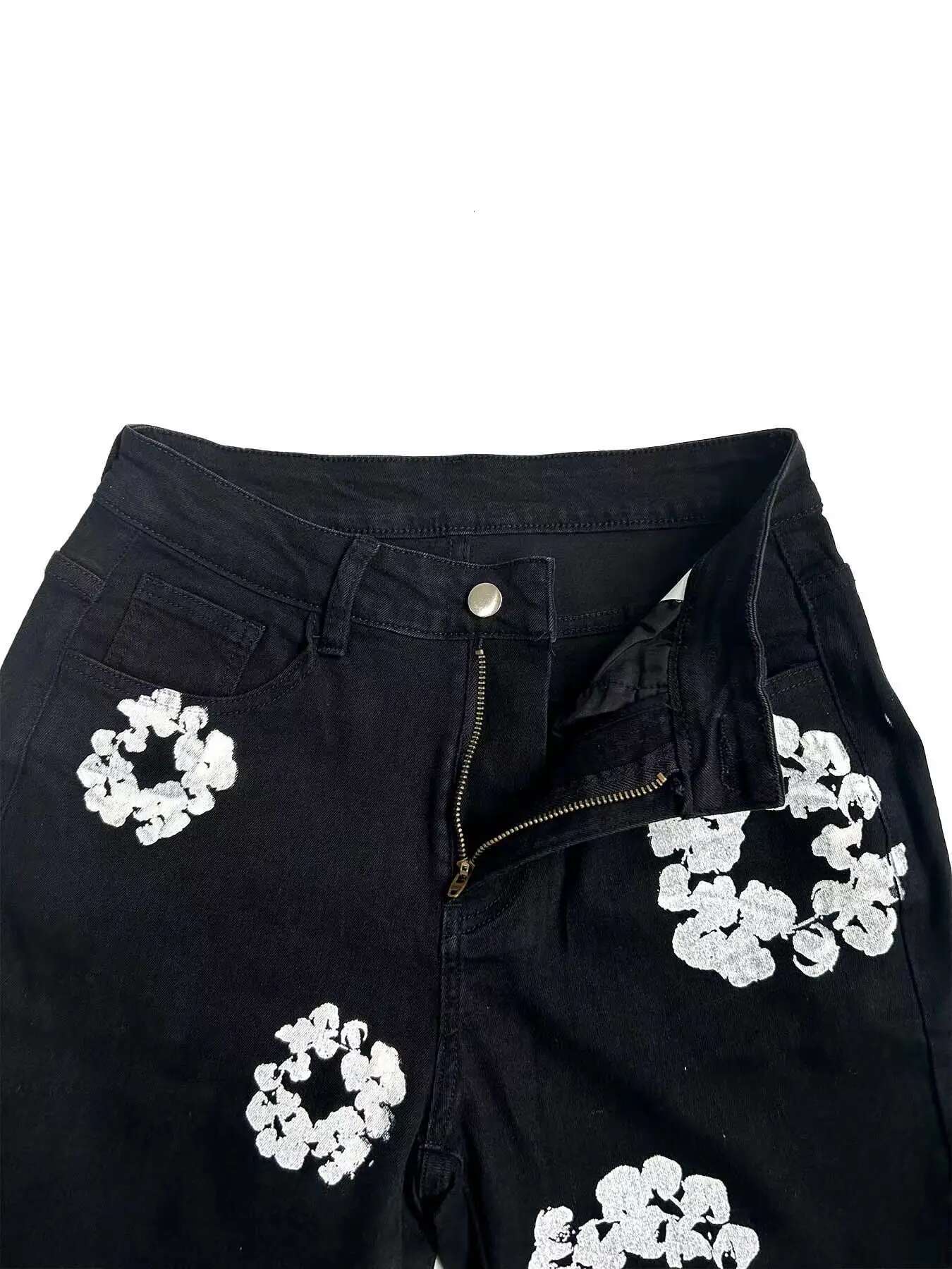 Ral Print Jeans Stretch Pencil Pants Sexy Women High Waist Elegant Streetwear Denim Casual Trousers
