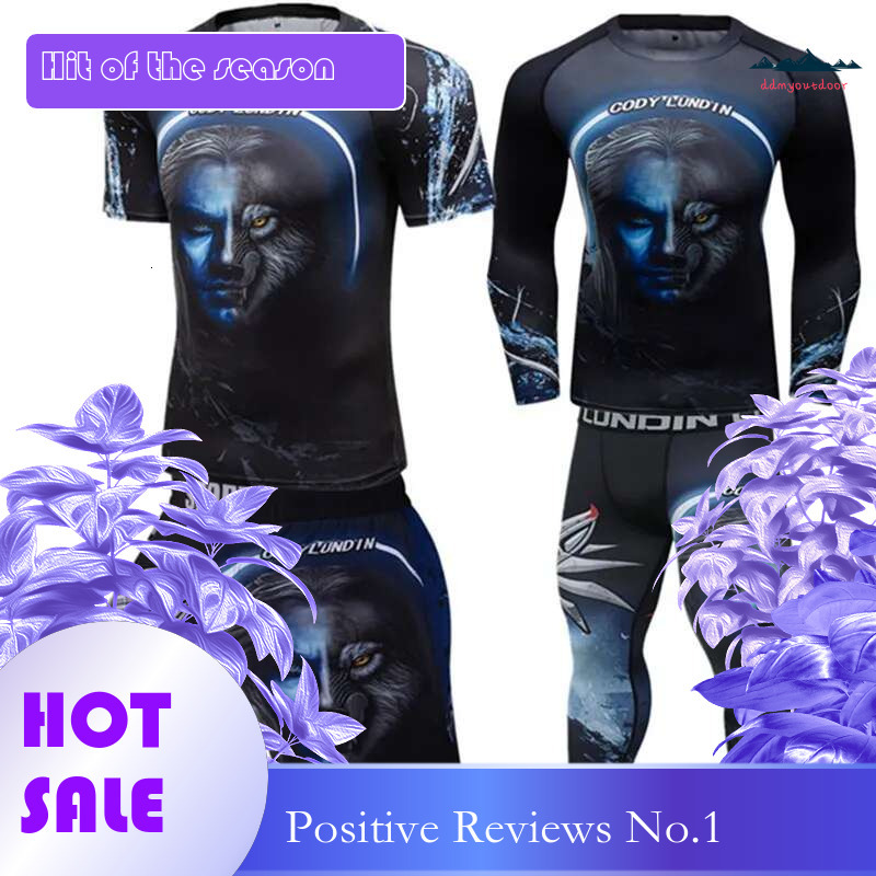 Ddmytiger China Domestic Men S Muay Thai Kickbo Sport Suit MMA BJJ Rashguard GYM T Shirts Rash Guard Fiess Tracksuit Bo Jersey Set Ddmytiger
