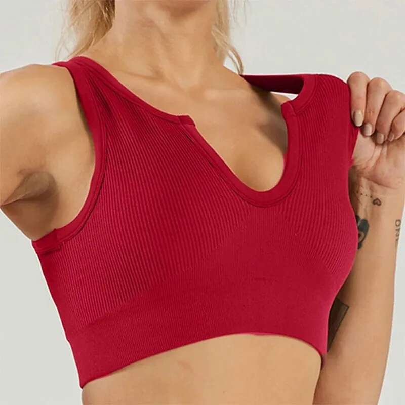 Ddmytiger China Domestic Sports Women Sexy Ribbed Yoga Crop Top Seamless Gym Underwear Push Up Running Workout Bras Ddmytiger