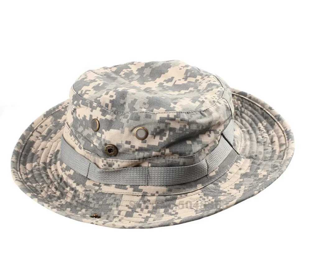 US Army Tactical Boonie Hat Military Men Camo Paintball Airsoft Sniper Bucket s Hunting Fishing Outdoor Sun HatsXJ250116