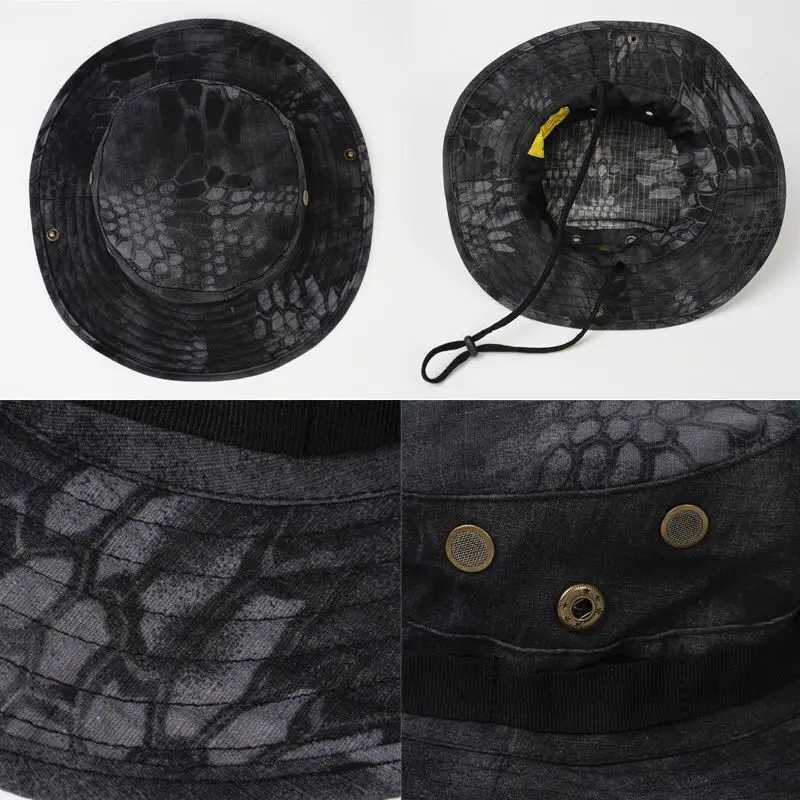 2024 New Camouflage Boonie Hat Tactical Casual Bucket Hats Summer Outdoor Hunting Hiking sports Camo Sun For Men WomenXJ250116