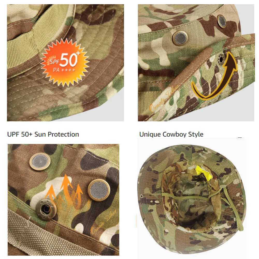 Summer Boonie Hats s Camouflage Bucket Hats Multicam Panama Hunting Hiking Outdoor Camo Panama s MenXJ250116