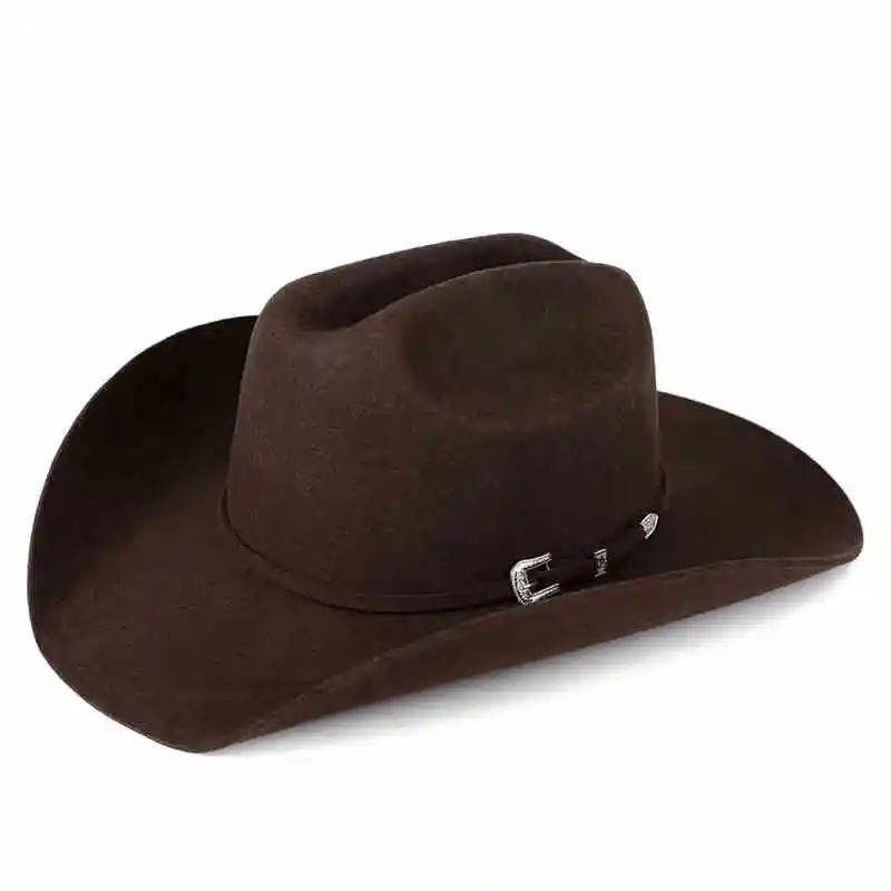 Western 100% Wool Felt Cowboy Hat Men Big Size XL 60CM 61CM Stain Lined Fedora 250116