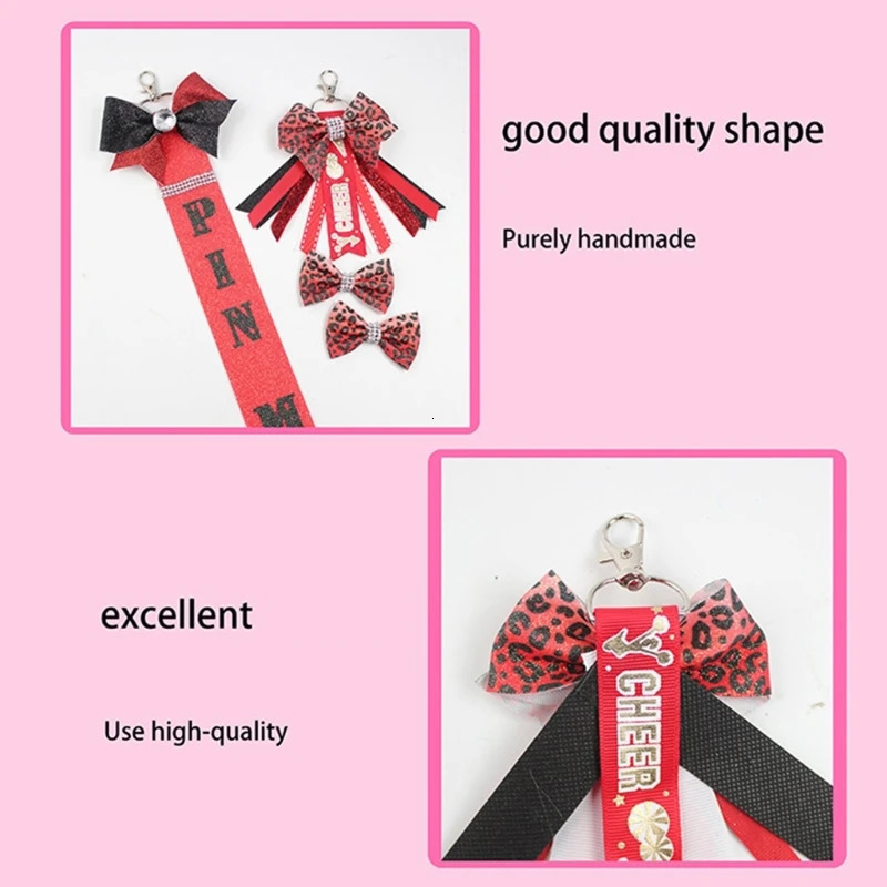 Fashionable Leather Bowknot Accessory Colorful Cheer Bowknot Keychains Charm Unique Gift For Cheerleader Enthusiasts 250117