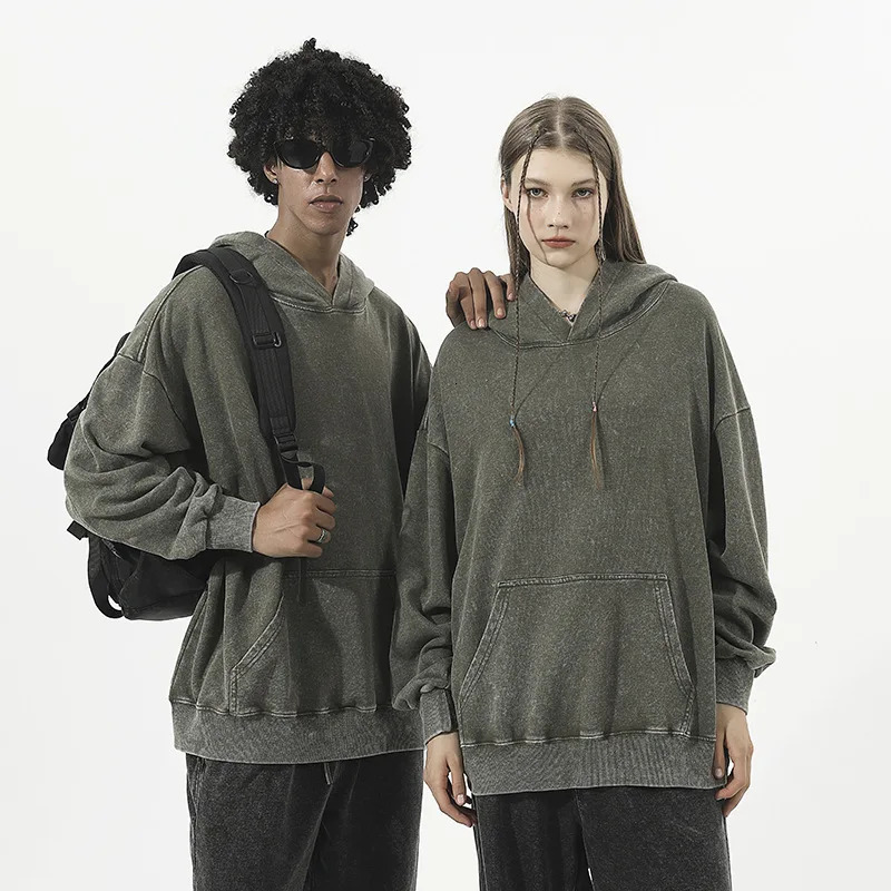 Customize Oversize Heavy Weight Acid Washed Hoodies High Quality Custom n Print On Demand Wholesale Drop 250113