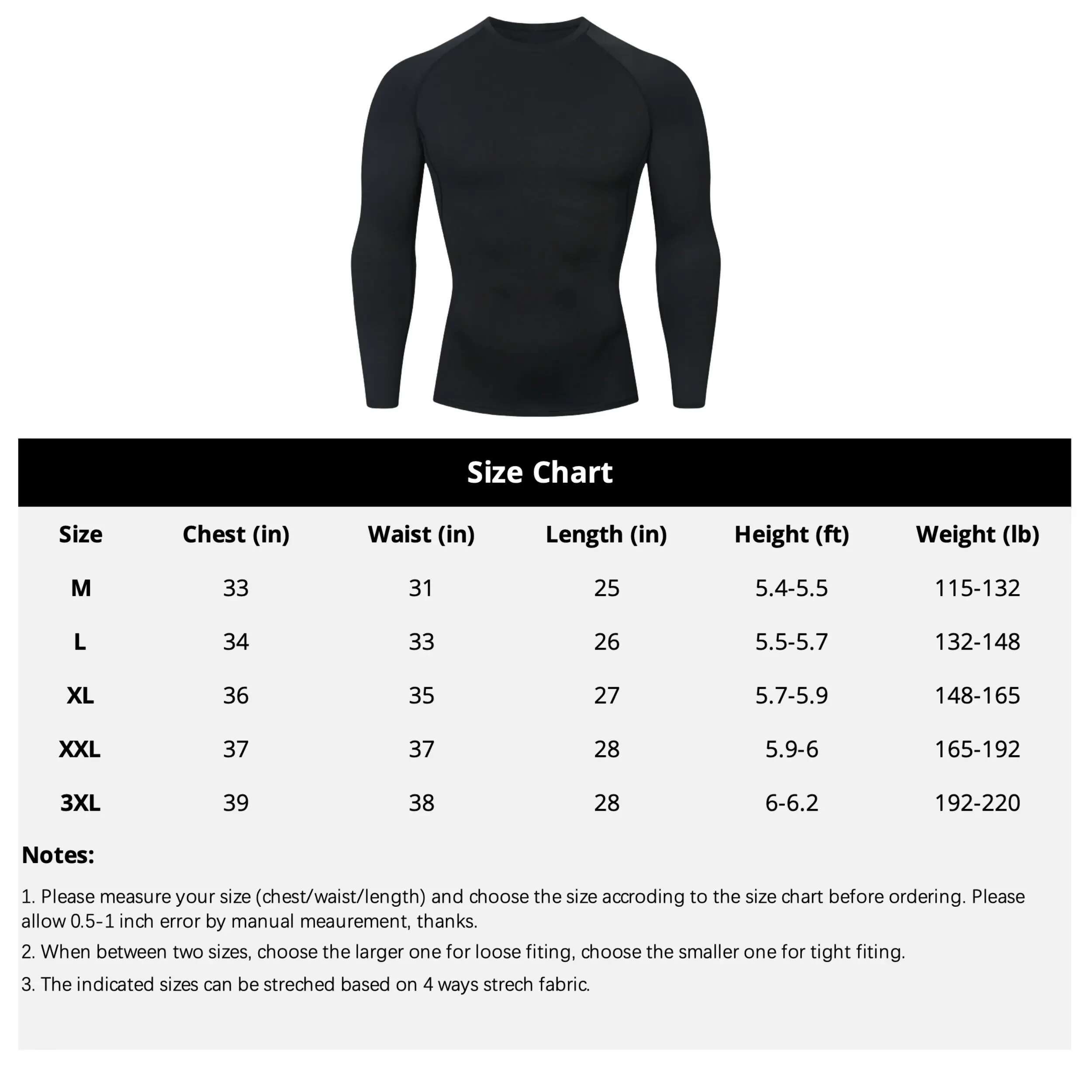 Ddmyoutdoor China Domestic Pack Men S Compression Shirts Long Sleeve Tops Base Layer Quick Dry Sports Athletic Workout T Shirt
