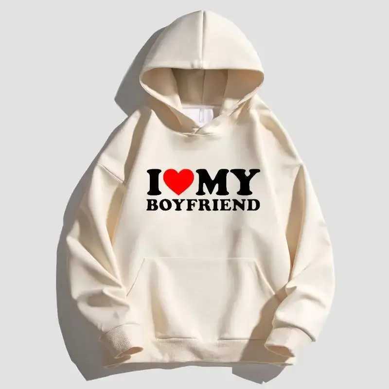 I LOVE MY GIRLFRIEND Print Unisex Hoodie Y2K Sweatshirt for Womens/Mens Hoodies Sweatshirts Solid Pullovers Tops W250117