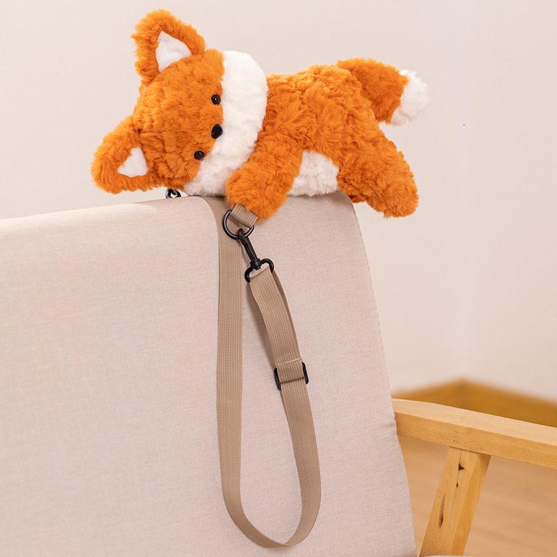 Cute and silly little fox plush toy for girls, backpack, mobile phone bag, coin purse, children's puppet doll swissmilitary
