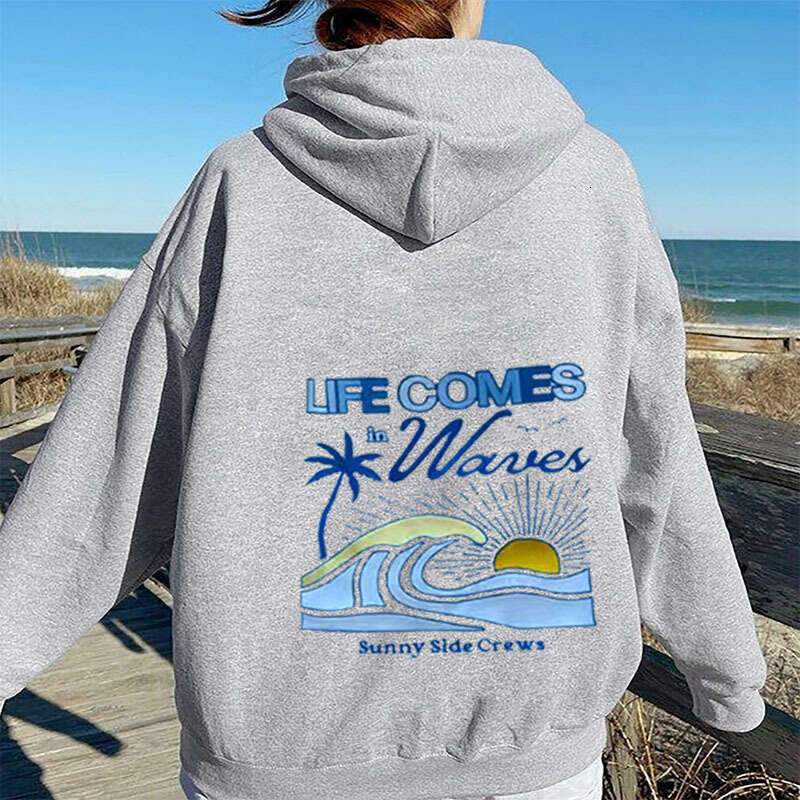 men's women's shoulder down style pullover long sleeved hoodie, fashionable and casual, high-quality printed hoodie