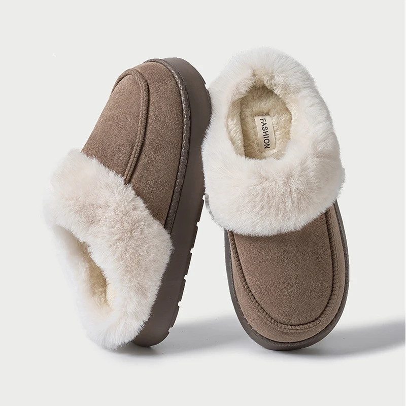 Furry Soft Warm Men Slippers Winter Cotton Slippers Male Flats Soft Non-slip Slides Household Indoor Slippers250114bj