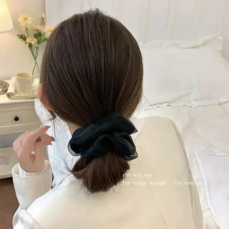 Womens Mesh Simple Forest Large Intestine Hair Headband Highend Elegant and Versatile Tie Accessories 250118