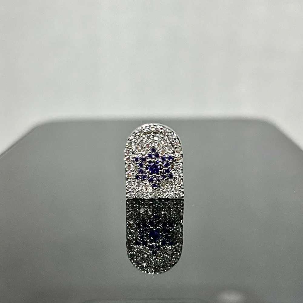 RACHELZ Hip Hop Single Purple Sun Zircon Teeth Grillz Dental Grills Silver Color CZ Stone Tooth Caps For Women JewelryXJ250114