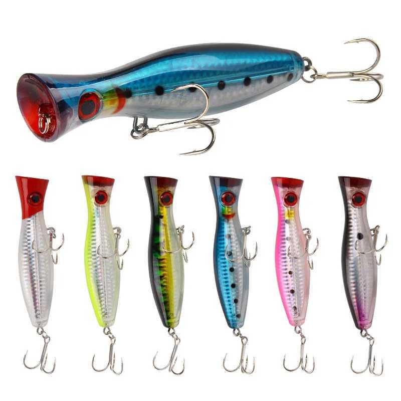 New Arrival 1 PC Big Topwater Popper Fishing Lure Floating Hard Fishing Bait 12.5cm 40g Simulated Fishing Lure Perch Fishing Tackle Z250118