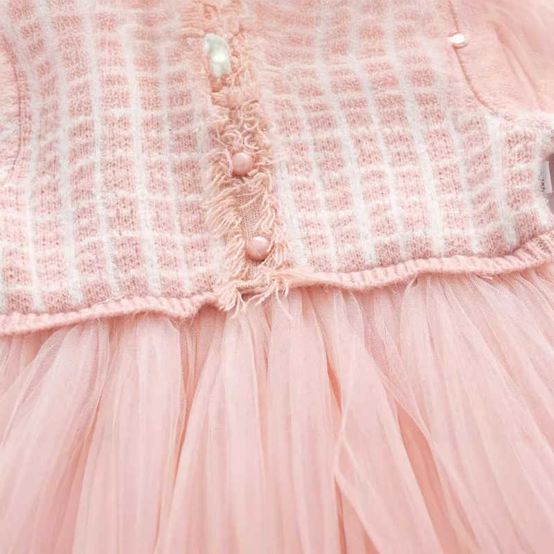 Girl's Dresses autumn new children's clothing 1-3 old baby girls' versatile knitted powder small fragrant yarn skirt girls' dress