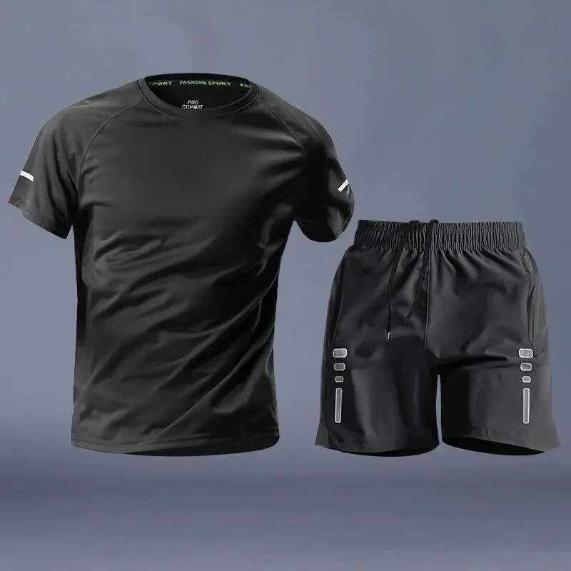 Ddmyoutdoor China Domestic Men S Ice Silk Athletic Quick Dry T Shirt Shorts Perfect For Running Iess Football Training Men Clothing Sportswear Set