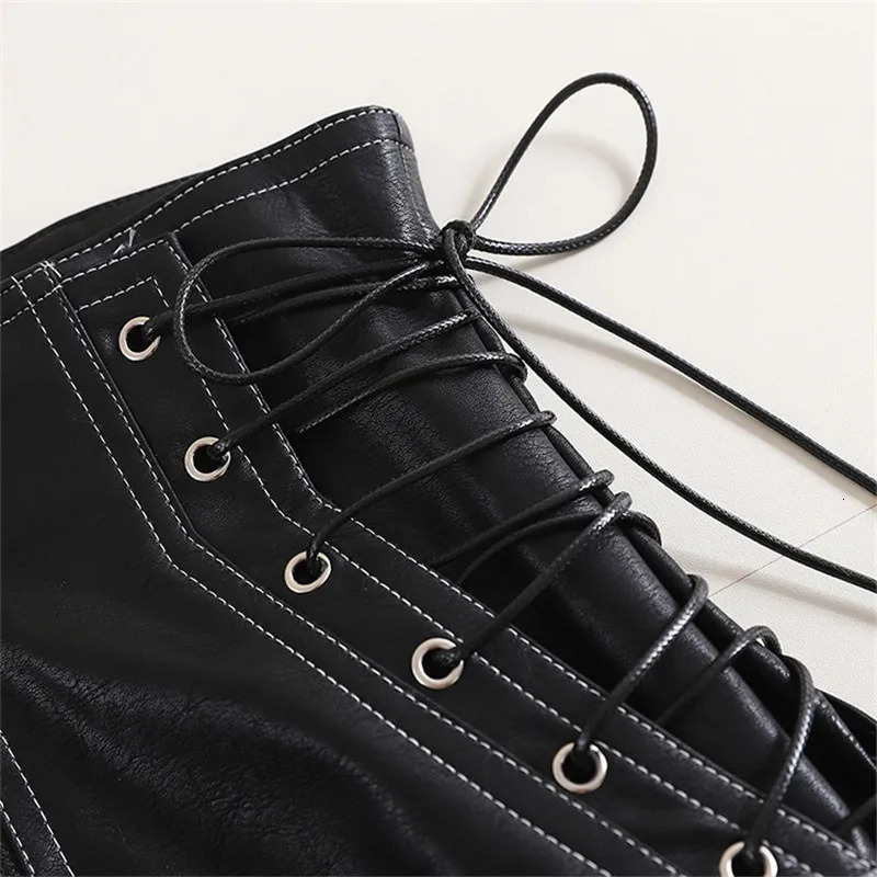 Autumn Women PU Shorts Tie Bow Bandage High Waist Shorts Casual White Black Leather Shorts Ladies All Match Wide Leg Shorts 250115