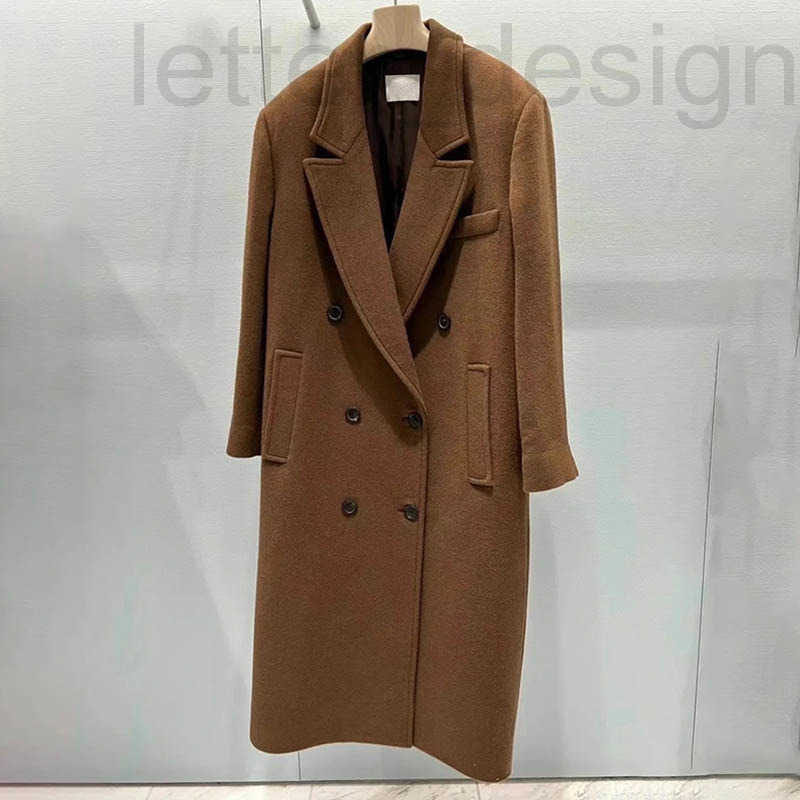 Women's Wool & Blends Designer Women Wool Coat Designer Winter Warm Coats Ladies Trench Jacket Double Breasted Slim Long Windbreaker G964