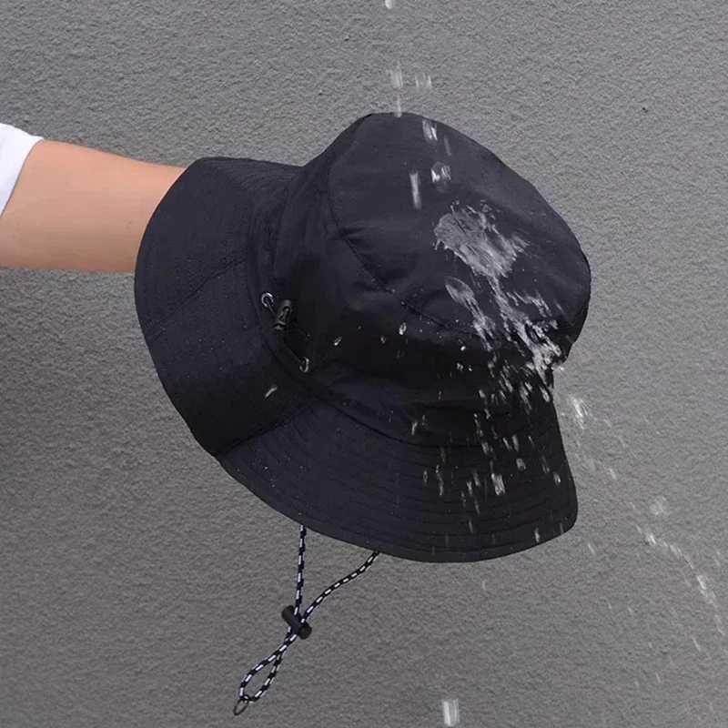 Quick Drying Fisherman s Women Men Summer Outdoor Beach Panama Hats Waterproof Cam Hiking Foldab Bob Bucket SunhatsXJ250116