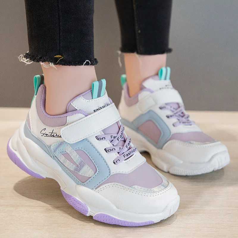 Autumn Kids White Sneakers Leisure Solid Pink Light Soft Fashion Boys Girls Sport Shoes Size 26-37 All-match Children TrainersXJ250118