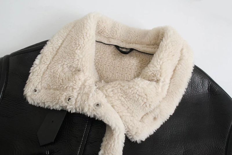 Women's Clothing Style Street Fashion Fleece Fur Jacket Coat