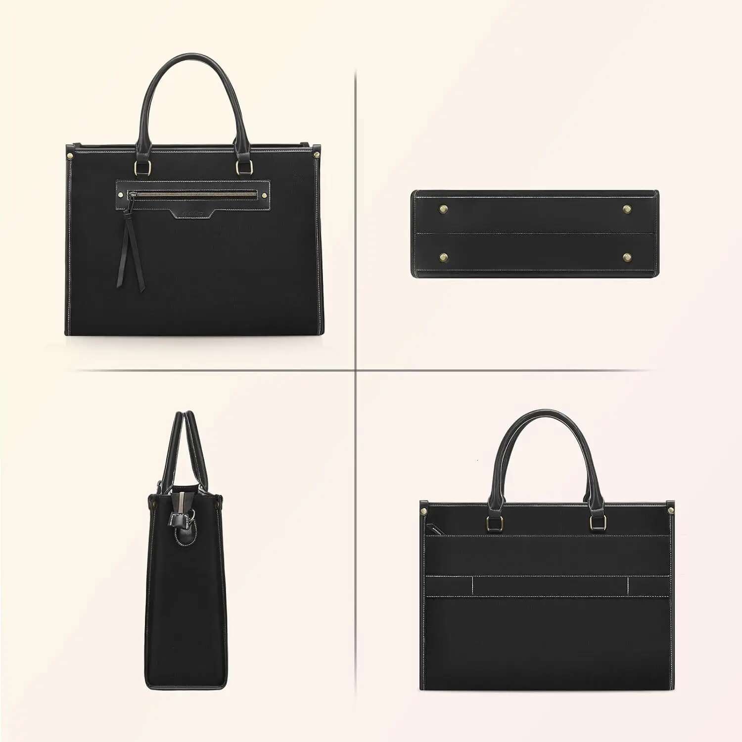 Woman Laptop 15.6 inch Canvas Tote Work Computer Messenger Shoulder Bag Casual Travel Office College Handbag Briefcase