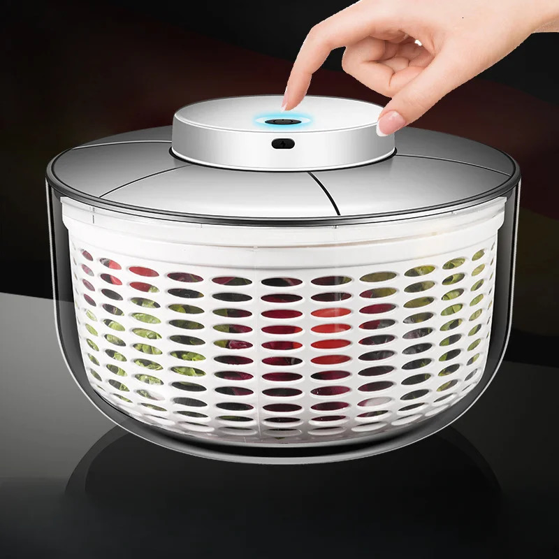 Automatic Electric Salad Spinner Food Strainers Salad Making Tool Multifunctional Vegetable Washer Salad Vegetable Dryer Mixer 250116