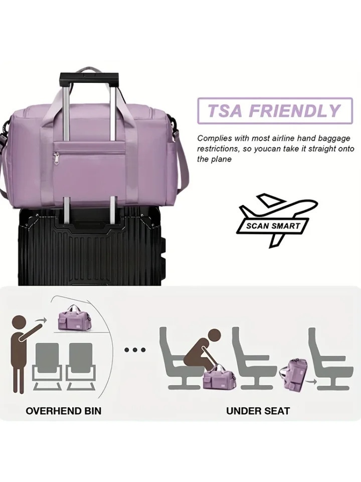 Unisex large capacity travel bag nylon waterproof gym handbag womens luggage bag 250109
