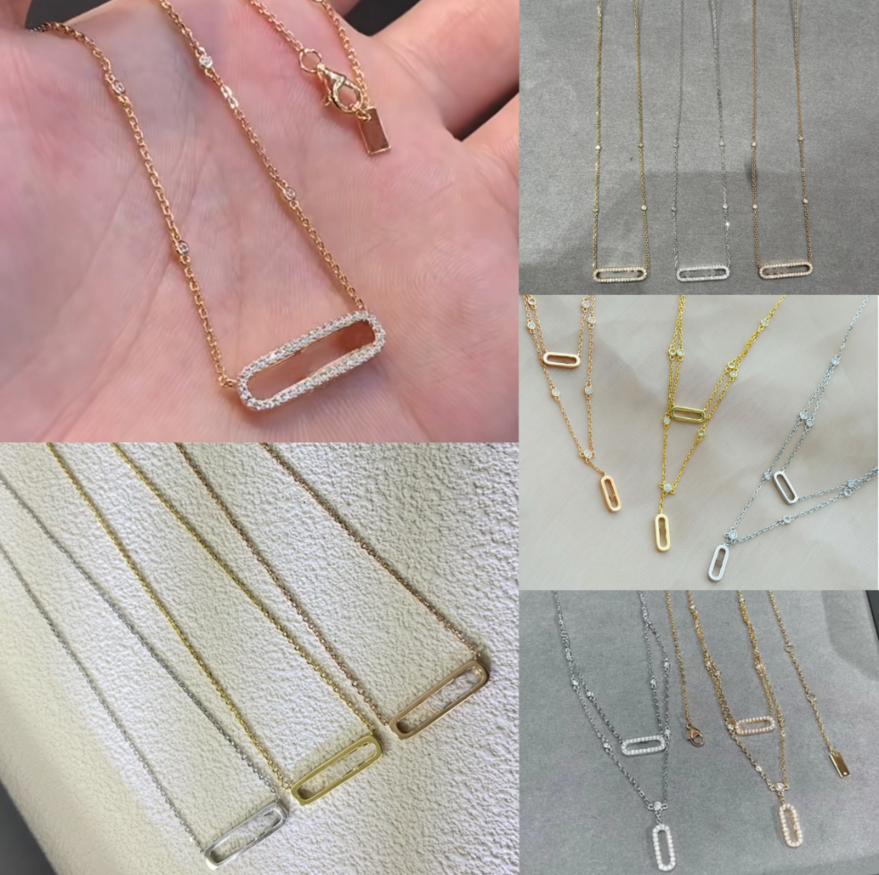 classics three diamond necklace designer 3 color pendant designerdiamond necklace three diamond mobile K gold necklace women custom pendant collarbone chain